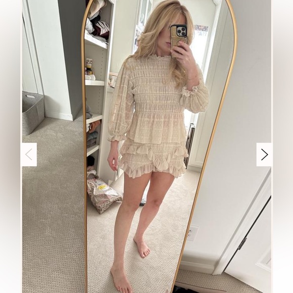 Free People Cream Ruffle Shorts - Picture 6 of 11